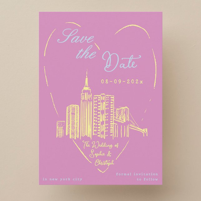 Salve a data cartão de casamento em Nova York NYC (Criador carregado)