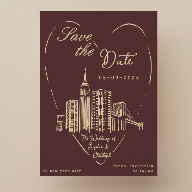 Salve a data cartão de casamento em Nova York NYC (Criador carregado)