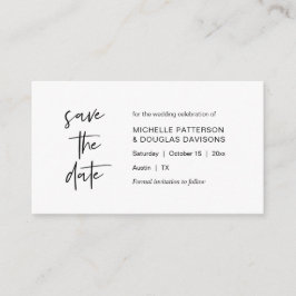 Salve a data, cartão de gabinete moderno e minimal