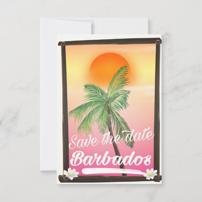 Salve a Data - cartão postal antigo de Barbados (Frente)