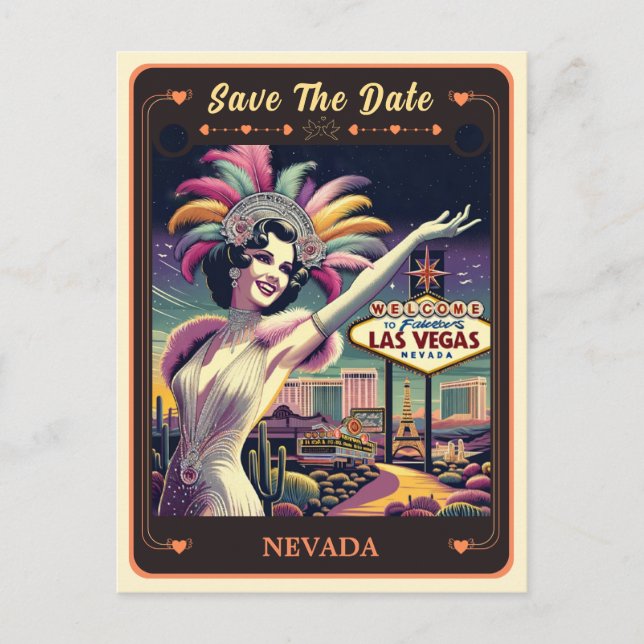 Salve a Data | Cartão Postal de Convite de Nevada (Frente)