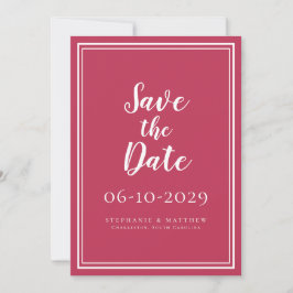 Salve a data casamento Magenta Vermelho Simples Mo