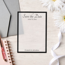 Salve a data do casamento branco e negro legante