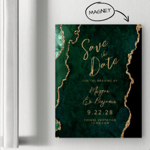 Salve a Data em Ouro Esmeralda Verde Ágata Magnéti
