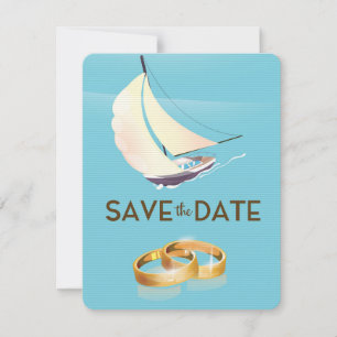 Salve a Data iate vintage e anéis de casamento