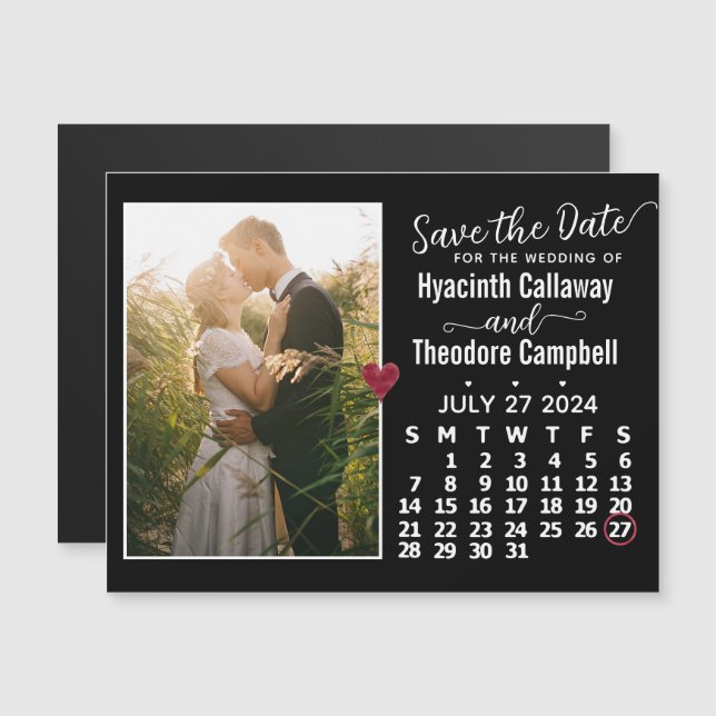 Salve a data: julho de 2024 Calendar Photo Magnet (Frente/Verso)