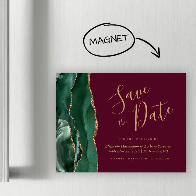 Salve a Data Magnético Ágata Verde Borgonha (Criador carregado)