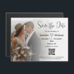salve a data qr code boho foto boho magnet<br><div class="desc">na moda moderno salve a data,  qr code,  boho casal foto,  imã de casamento</div>