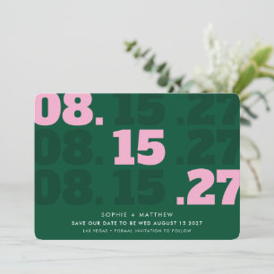 SALVE A DATA tipo moderno e grosso data verde rosa