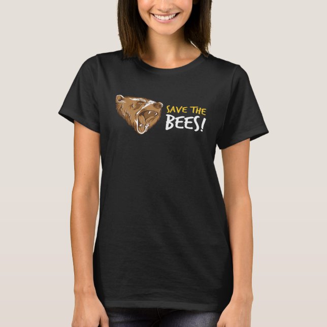 Salve As Abelhas Camisa Urso Engraçado Para Os Api (Frente)