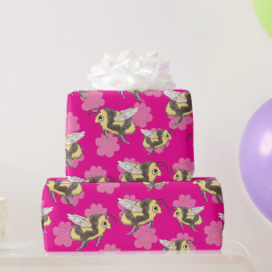 Salve as Abelhas em papel de embrulho com flores r