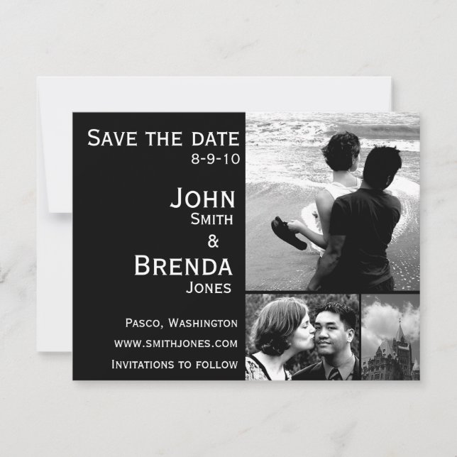 Salve as Datas de Convites de Casamento Personaliz (Frente)