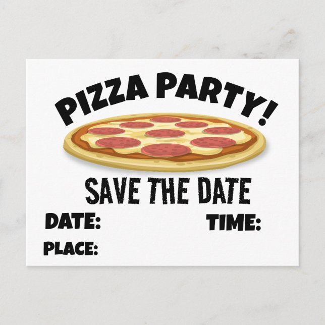SALVE DATA FESTA DE PIZZA CONVITES PERSONALIZADOS  (Frente)
