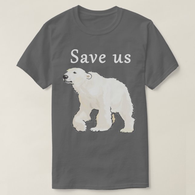 Salve-nos Urso Polar - Camisa de Conservação do Ár (Frente do Design)