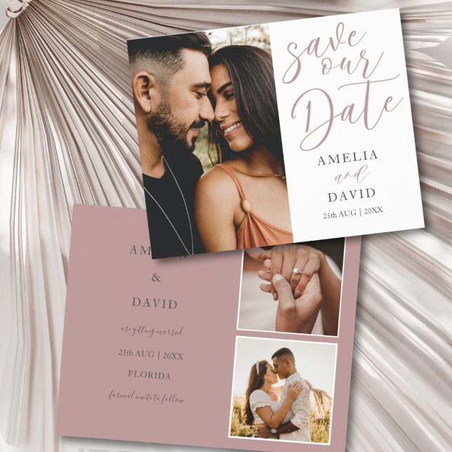 Salve Nosso Casamento De Foto De Orçamento Rosa-Ro (Criador carregado)