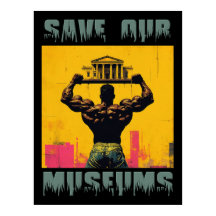 Salve nossos museus Grande Poster - Impressão de a