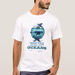 Salve nossos oceanos, camiseta de verão