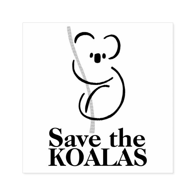 Salve o Carimbo de Arte de Madeira de Koalas (Impressão)