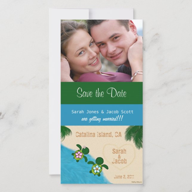 Salve o Cartão com fotos Date Beach Honu (Turtle) (Frente)