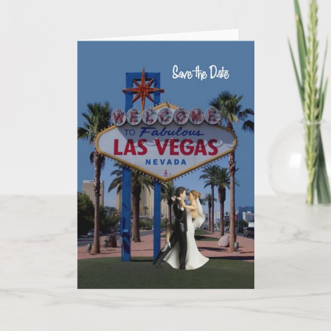 Salve o Cartão de Casamento de Las Vegas com Noiva (Frente)