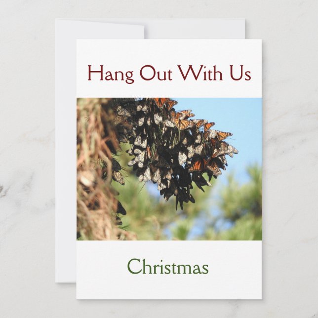 Salve o Cartão de Convite de Natal das Borboletas (Frente)