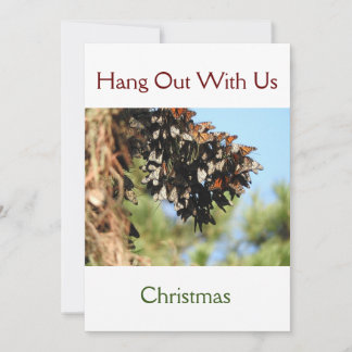 Salve o Cartão de Convite de Natal das Borboletas