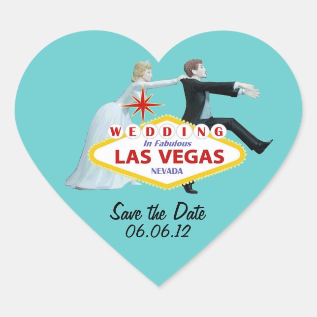 Salve o casamento de data no adesivo de Las Vegas (Frente)