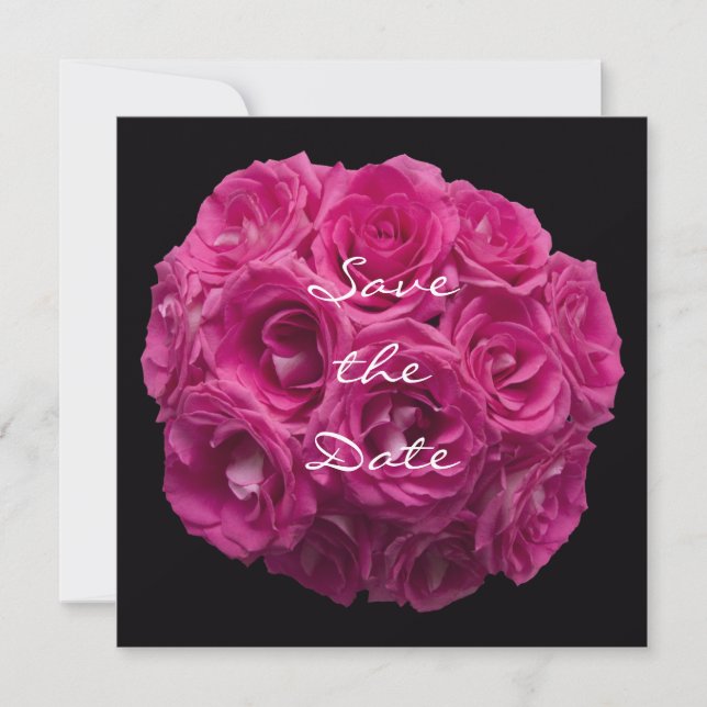 Salve o Convite para Data — Rosas Rosa Bonitas (Frente)