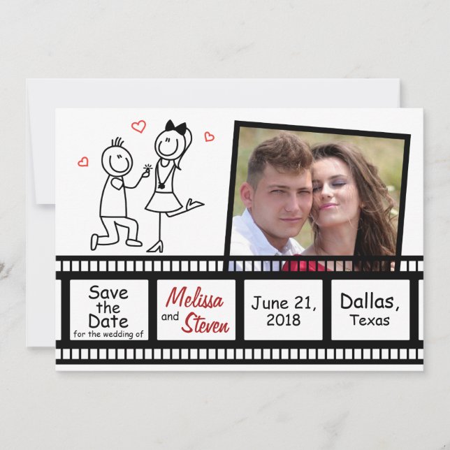 Salve o design do convite de casamento de Data. (Frente)