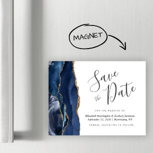 Salve o Dia de Casamento Magnético de Ágata Azul M
