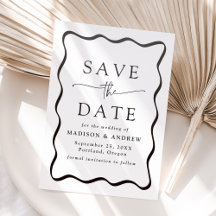 Salve o Dia de Casamento Moderno com Moldura Negra