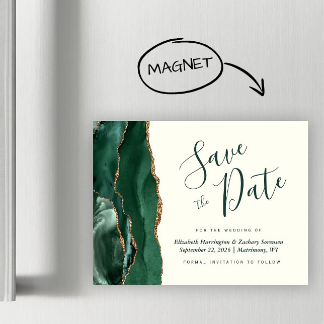 Salve o Dia do Casamento Magnético de Ágata Verde  (Criador carregado)