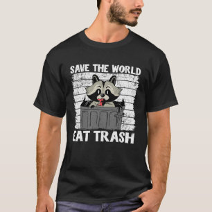 Salve O Mundo Coma O Pullover Do Trash Raccoon Hoo