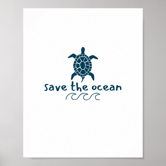 salve o oceano. tartaruga. IMPRESSÕES e POSTERS (Frente)