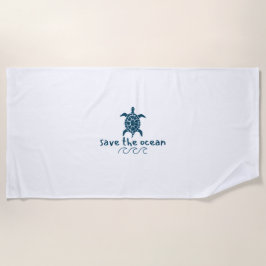 salve o oceano. tartaruga. Toalha de praia