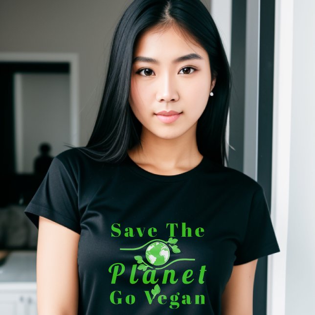 Salve o planeta Vai Vegan Camisa de Mulher (Criador carregado)