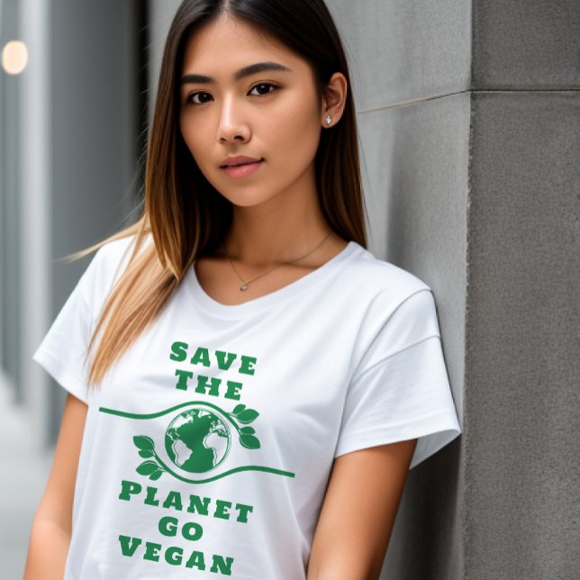 Salve o planeta Vai Vegan Camisa de Mulher (Criador carregado)