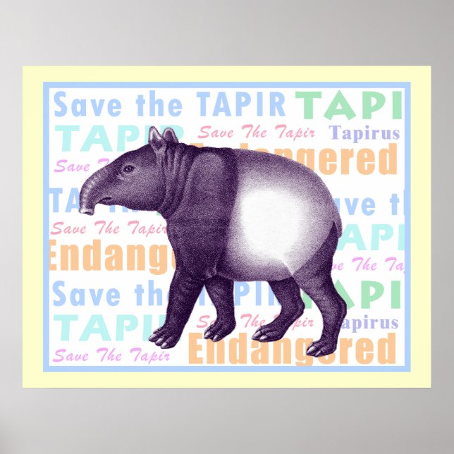 Salve o Poster do Tapir - Tapir Asiático (Frente)