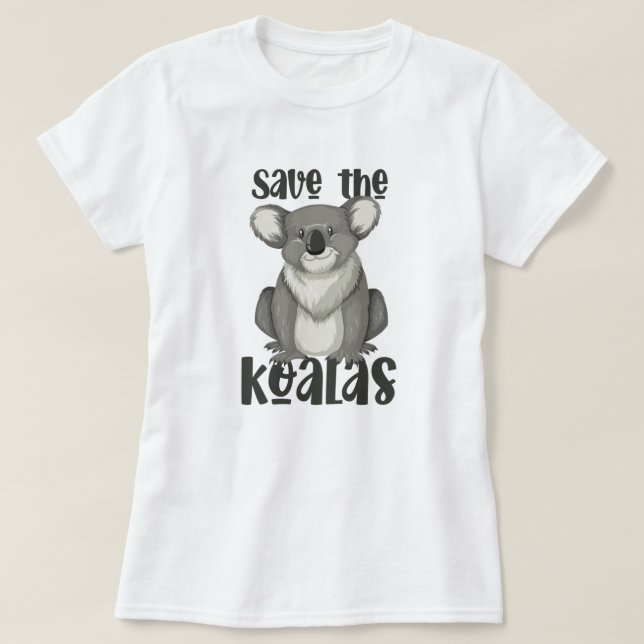Salve o T-Shirt de Koalas (Frente do Design)