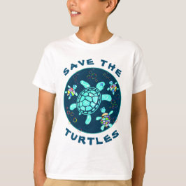 Salve o T-Shirt do garoto de tartarugas