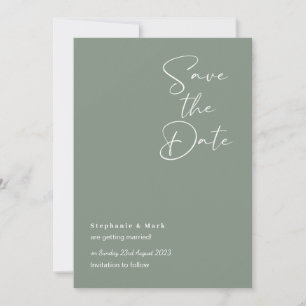 Salve os dias em sage verde, convite de casamento 