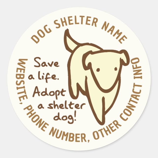 Salve uma Vida Adote um Cão de Abrigo Adesivos Red (Frente)