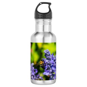 Salvia Com Bumblebee Garrafa De Água De Aço Inoxid