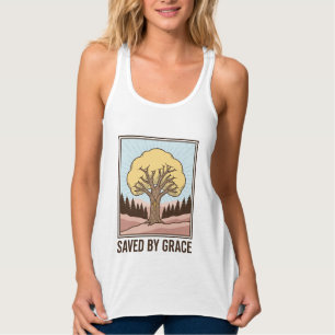 Salvo pela Graça Design de Camisa Vintage de Árvor