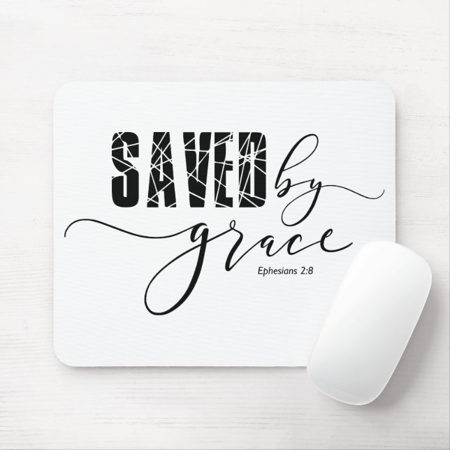 Salvo pela Grace Bíblia Ephesianos 2:8 Mouse Pad (Com mouse)