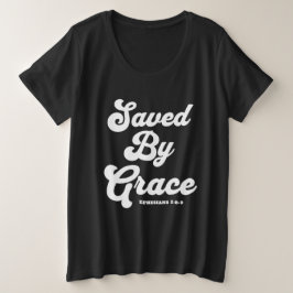 Salvo por Grace Ephesianos 2:8-9 Camisa Escura Bás