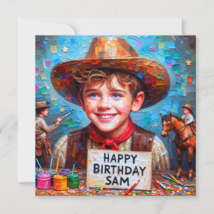 SAM ~ Cartão de Aniversário ~ Cowboy ~ Cartão Plan