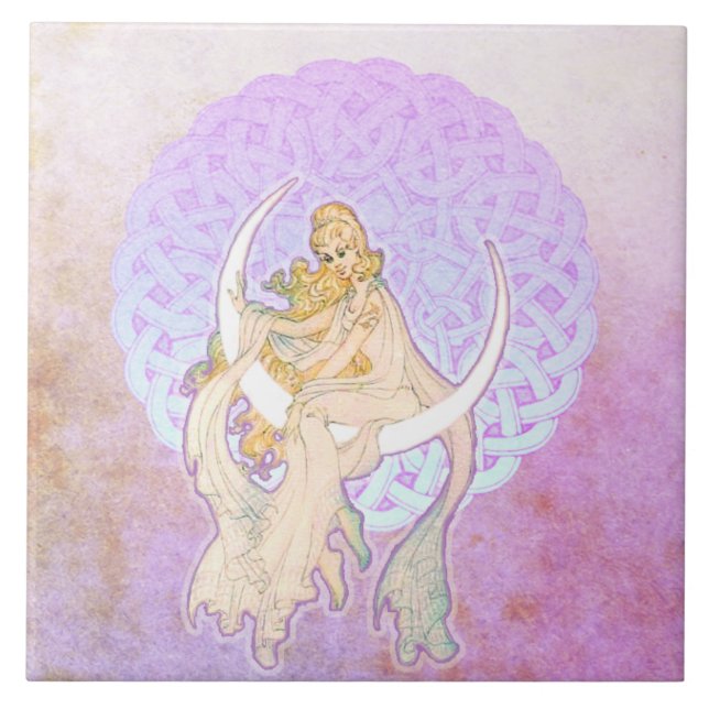 Samhain saúda Deusa Lunar Azulejo Cerâmico (Frente)