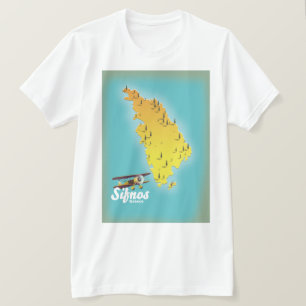 Samos Grego - Mapa da ilha, T-Shirt