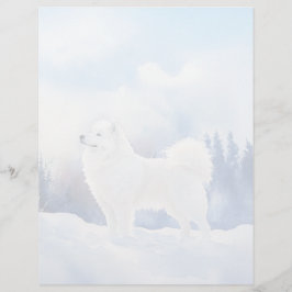 Samoyed - Folha de Papel de Carta de 8,5" x 11"